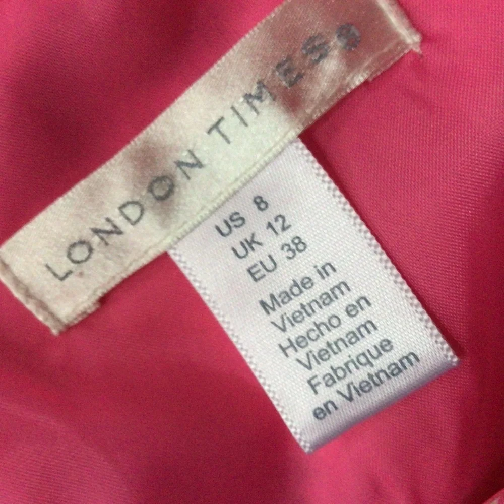 LONDON TIMES Mosaic Print Sleeveless Shift Dress Size 8 in Bright Pink Print - Picture 7 of 7